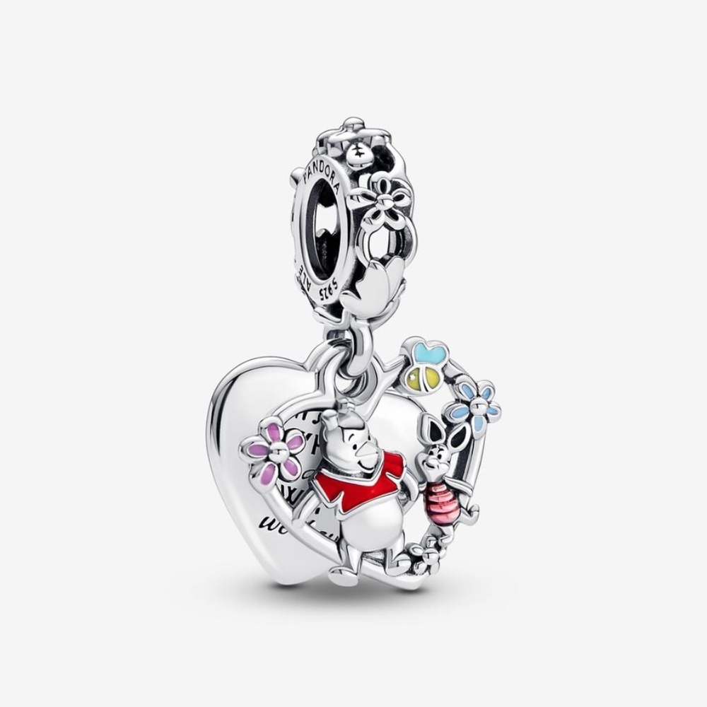 🆕 Pandora Disney Winnie the Pooh & Piglet Double Dangle Charm - Picture 5 of 10